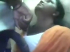 Indian dame performing oral hook-up on her Fucking partner