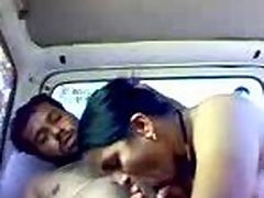 Indian couple in car